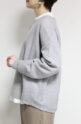 【再入荷】アンカルネ（Un carnet）ボートネックプルオーバー／ライトグレー