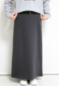 カフネ（CAFUNE）スムース素材Ｉラインスカート／チャコールグレー