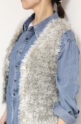 ディニテコリエ(Dignite Collier）フェザーニットベスト／グレージュ