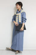 【再々入荷】ロージー（ROSIEE）テンセルデニムワンピース／ブルー
