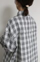 ロージー（ROSIEE)ダブルフェイスチェックシャツ／オフ×ブラック