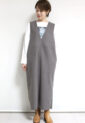 ディニテコリエ（Dignite collier）ウーリージャージワンピース／グレー