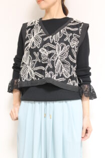 再々入荷】ディニテコリエ(Dignite Collier）レースベスト／ブラック