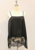 アンカルネ（Un carnet）裾レースキャミソール／ブラック