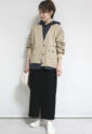 パシオーネ（PASSIONE）ノーカラーショートジャケット／ベージュ