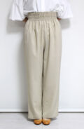 ディニテコリエ（Dignite collier）ウエストシャーリングパンツ／ベージュ【セットアップ対応できます】