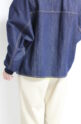 パシオーネ（PASSIONE）ノーカラーショートジャケット／インディゴ