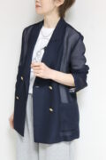 ディニテコリエ(Dignite Collier）メッシュテーラードジャケット／ネイビー