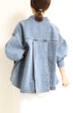 アンカルネ（Un carnet）袖リブデニムブルゾン／ライトブルー