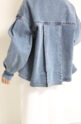 アンカルネ（Un carnet）袖リブデニムブルゾン／ライトブルー