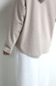 ディニテコリエ(Dignite Collier）フード付きロングＴシャツ／ベージュ