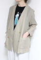 ディニテコリエ(Dignite Collier）メッシュノーカラージャケット／ベージュ