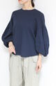 「高島ちぢみ」袖ボリュームカットソー／ネイビー