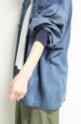 【こなれ感デニムシャツ】ディニテコリエ(Dignite Collier）シアーデニムシャツ／ブルー
