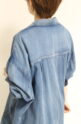 【こなれ感デニムシャツ】ディニテコリエ(Dignite Collier）シアーデニムシャツ／ブルー