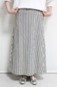 マリードール(MARIED'OR）綿麻Aラインバッグギャザースカート／ストライプ
