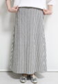 マリードール(MARIED'OR）綿麻Aラインバッグギャザースカート／ストライプ