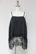 【裾レースで即映え】アンカルネ(Un carnet)裾レースキャミソール/ブラック