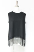 ロージー(ROSIEE)大人かわいい裾レースタンクトップ/ブラック