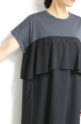 シュガーローズ（SUGAR ROSE）ペプラムデザインドッキングワンピース／チャコール×ブラック