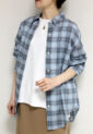カフネ（CAFUNE）チェックシャツ／ブルー系