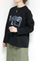 ノンブルアンペール(NOMBRE IMPAIR）PARISプリントロンTEE／ブラック