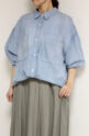 ディニテコリエ(Dignite Collier）シアーデニムシャツ／ブルー