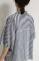 パシオーネ（PASSIONE）ストライプドルマンシャツ／ネイビー×オフ