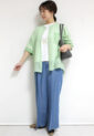 アンカルネ（Un carnet）シアー天竺ドルマンシャツ／イエローグリーン