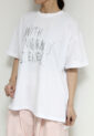 アンナケリー（Anna Kerry）箔プリントロゴＴシャツ／オフホワイト×シルバーロゴ