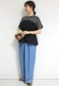 アンカルネ（Un carnet）キャミソールＴシャツ／チャコール×ブラック