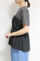 アンカルネ（Un carnet）キャミソールＴシャツ／チャコール×ブラック