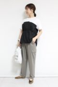 アンカルネ（Un carnet）キャミソールＴシャツ／オフ×ブラック