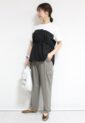 アンカルネ（Un carnet）キャミソールＴシャツ／オフ×ブラック