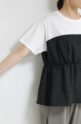 アンカルネ（Un carnet）キャミソールＴシャツ／オフ×ブラック