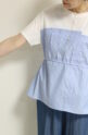アンカルネ（Un carnet）キャミソールＴシャツ／オフ×ブルーストライプ
