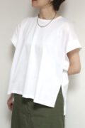 ディニテコリエ(Dignite Collier)ワイドヘムTシャツ/ホワイト