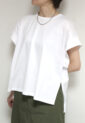 ディニテコリエ(Dignite Collier）ワイドヘムTシャツ／ホワイト