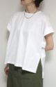 ディニテコリエ(Dignite Collier）ワイドヘムTシャツ／ホワイト