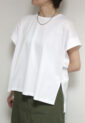 ディニテコリエ(Dignite Collier）ワイドヘムTシャツ／ホワイト