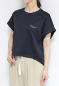ディニテコリエ(Dignite Collier)ワンポイントロゴコクーンTシャツ/ネイビー