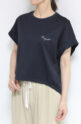 ディニテコリエ(Dignite Collier）ワンポイントロゴコクーンTシャツ／ネイビー