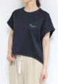 ディニテコリエ(Dignite Collier）ワンポイントロゴコクーンTシャツ／ネイビー