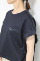 ディニテコリエ(Dignite Collier）ワンポイントロゴコクーンTシャツ／ネイビー