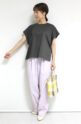 ディニテコリエ(Dignite Collier）ワイドヘムTシャツ／チャコール