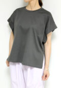 ディニテコリエ(Dignite Collier）ワイドヘムTシャツ／チャコール