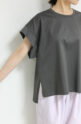 ディニテコリエ(Dignite Collier）ワイドヘムTシャツ／チャコール
