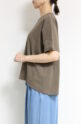 シロデラボンテ（siro de labonte）ボートネック大人Tシャツ／ブラウン