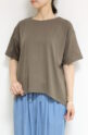 シロデラボンテ（siro de labonte）ボートネック大人Tシャツ／ブラウン