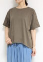 シロデラボンテ（siro de labonte）ボートネック大人Tシャツ／ブラウン